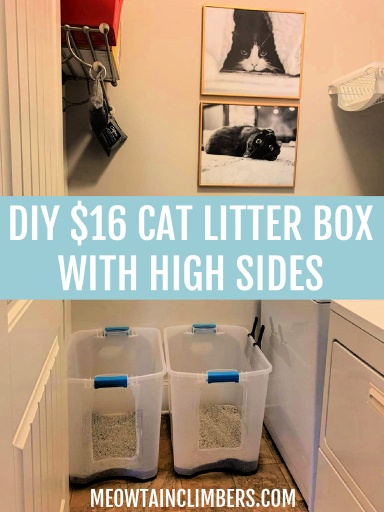 DIY Cat Litter Box with High Sides Meowtain Climbers